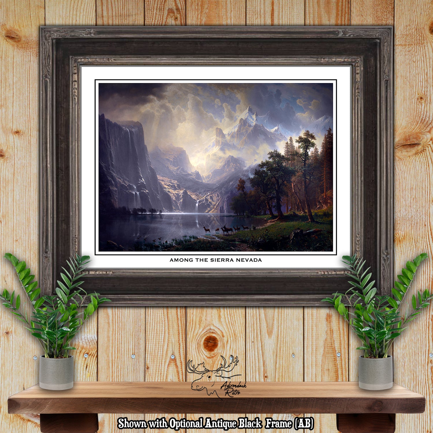 Among The Sierra Nevada by Albert Bierstadt Fine Art Print at Adirondack Retro