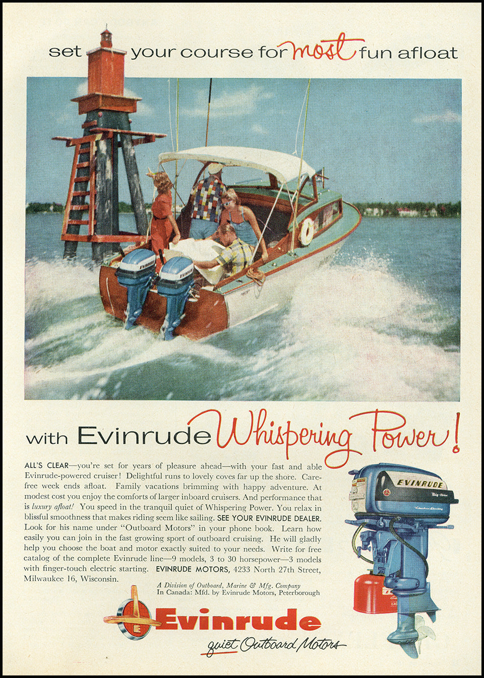 Original & Authentic Vintage Boating & Marine Ads at Adirondack Retro