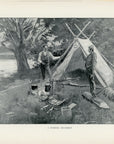 1902 A Fishing Incident Antique Henry Sumner Watson Print at Adirondack Retro