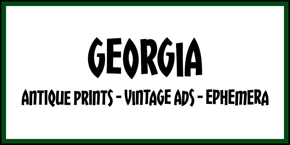 Vintage Georgia Advertisements, Antique Prints and Ephemera at Adirondack Retro