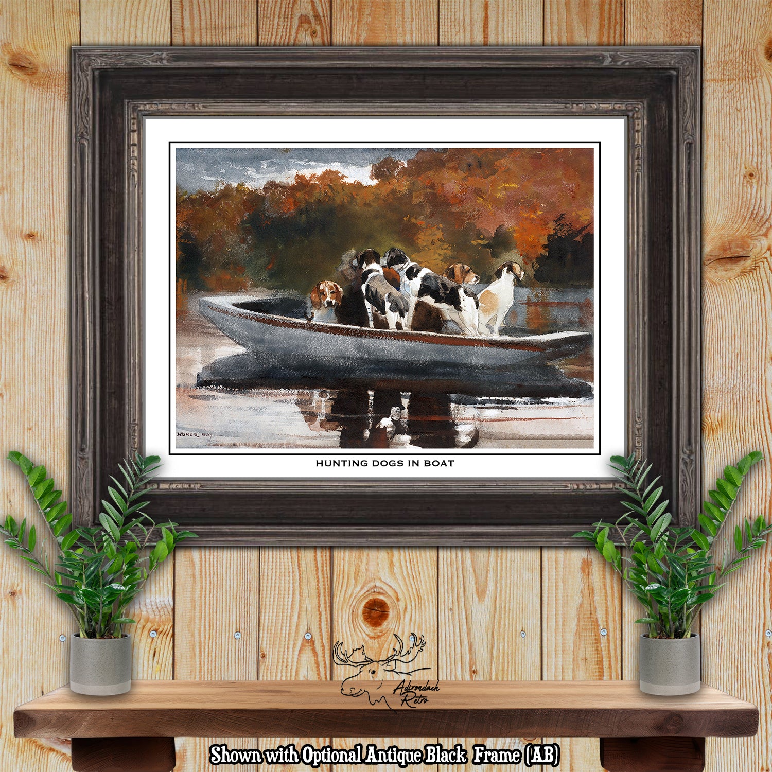 Hunting Dogs In Boat by Winslow Homer Fine Art Print at Adirondack Retro