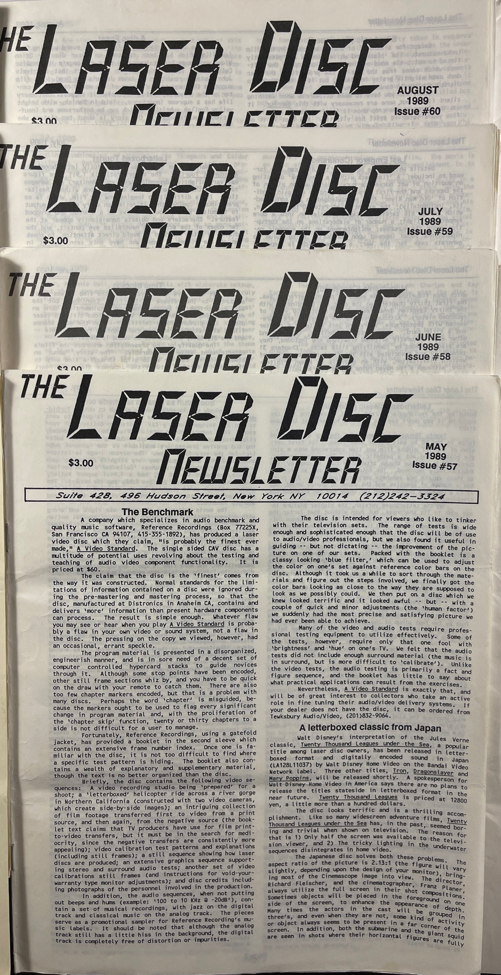 Laser Disc Newsletter - 1989 Complete Year - 12 Issues
