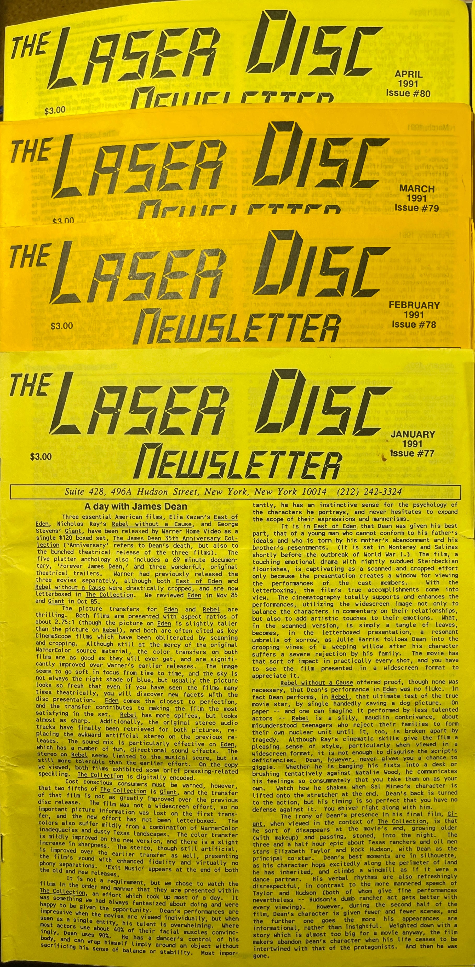 Laser Disc Newsletter - 1991 Complete Year - 12 Issues