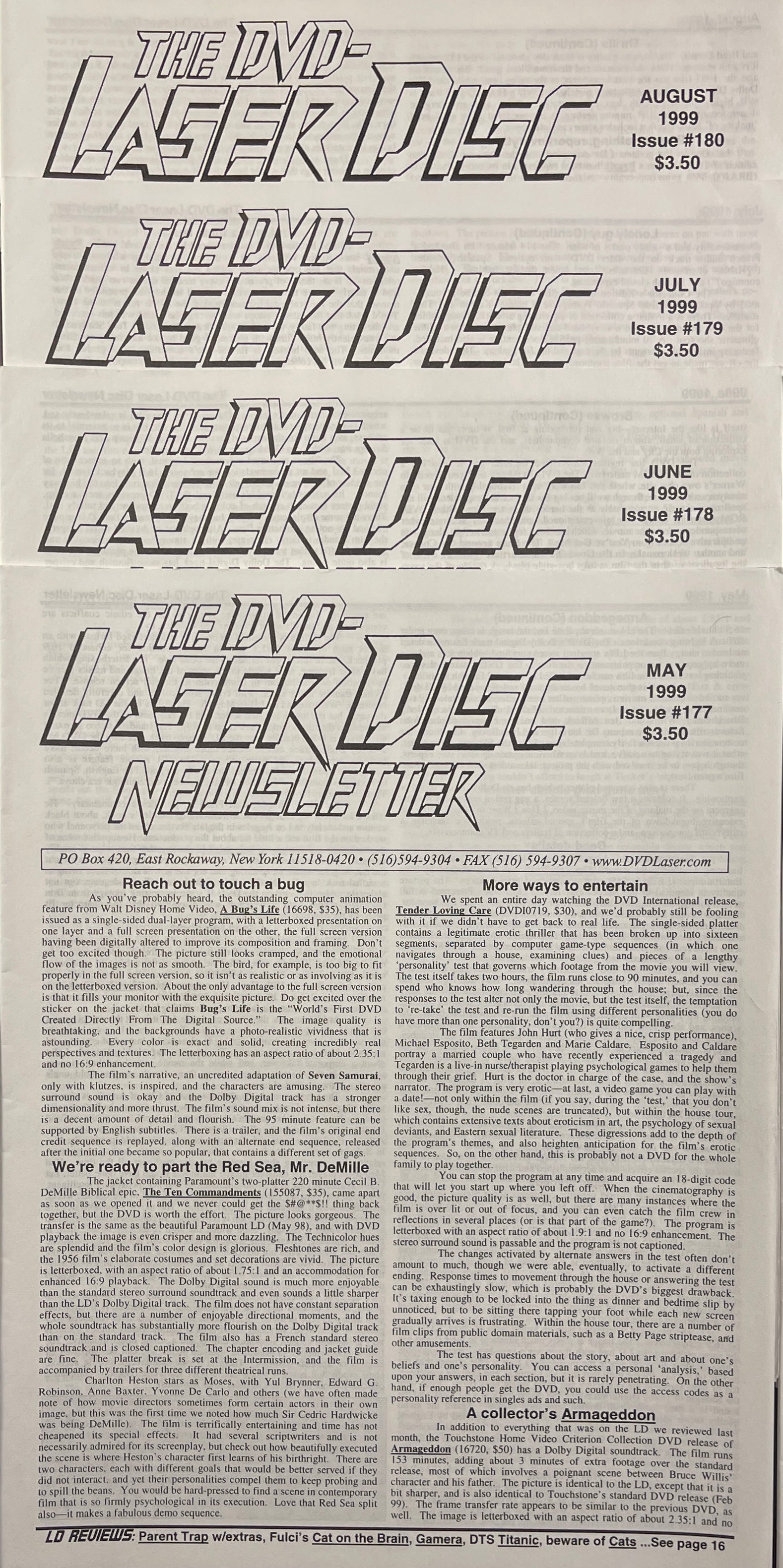 The DVD-Laser Disc Newsletter - 1999 Complete Year - 12 Issues