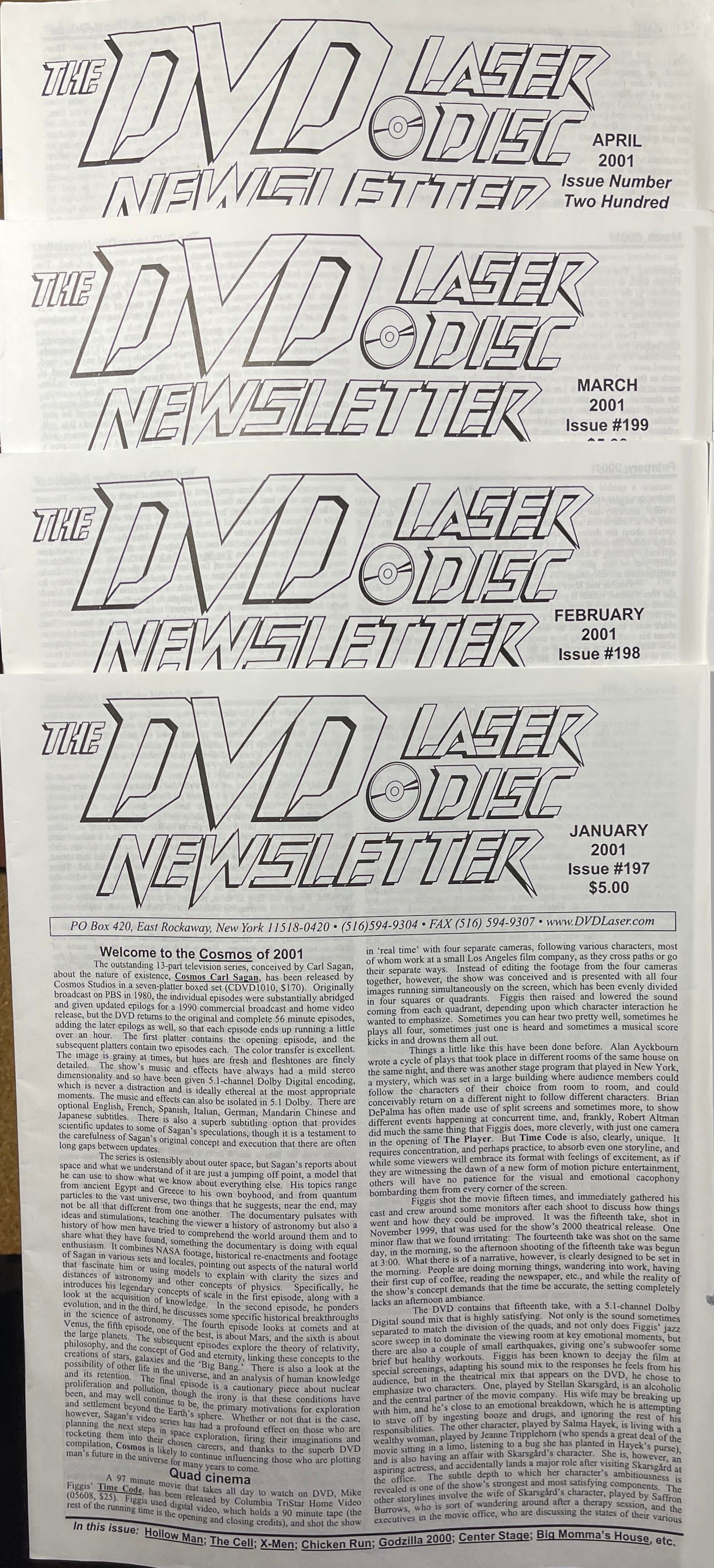 The DVD-Laser Disc Newsletter - 11 Issues (Jan-Nov) 2001