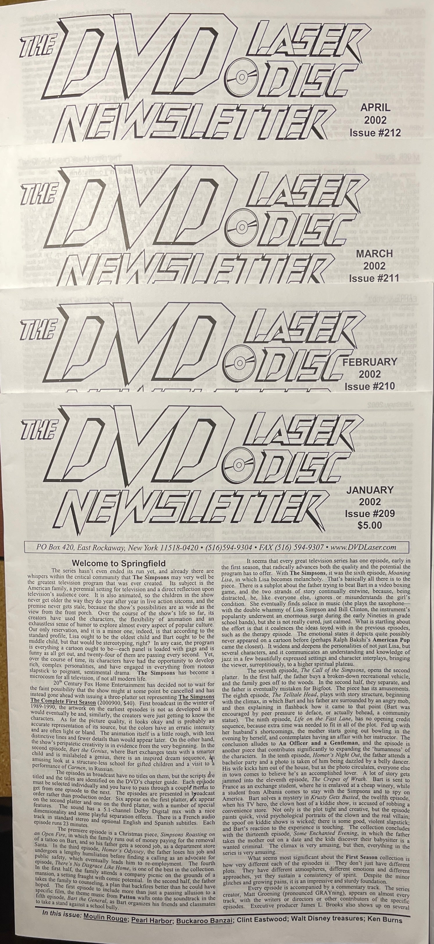 The DVD-Laser Disc Newsletter - 11 Issues (Jan-Oct, Dec) 2002