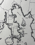 Ye Old Map of Orcas Island 1946 B&W Pictoral Map
