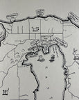 Ye Old Map of Orcas Island 1946 B&W Pictoral Map