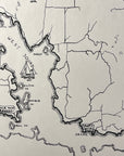Ye Old Map of Orcas Island 1946 B&W Pictoral Map