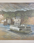 The Vashon Ferry Orcas Landing 1981 Artist Signed Print at Adirondack Retro