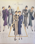 CHIC PARISIEN Nov 1936 Hand Colored 2-Page Lithograph Pl 15-16 French Fashion