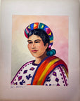 Maria Navas 1950 Signed Watercolor Painting - Mayan Woman Portrait - San Pedro