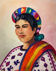 Maria Navas 1950 Signed Watercolor Painting - Mayan Woman Portrait - San Pedro at Adirondack Retro