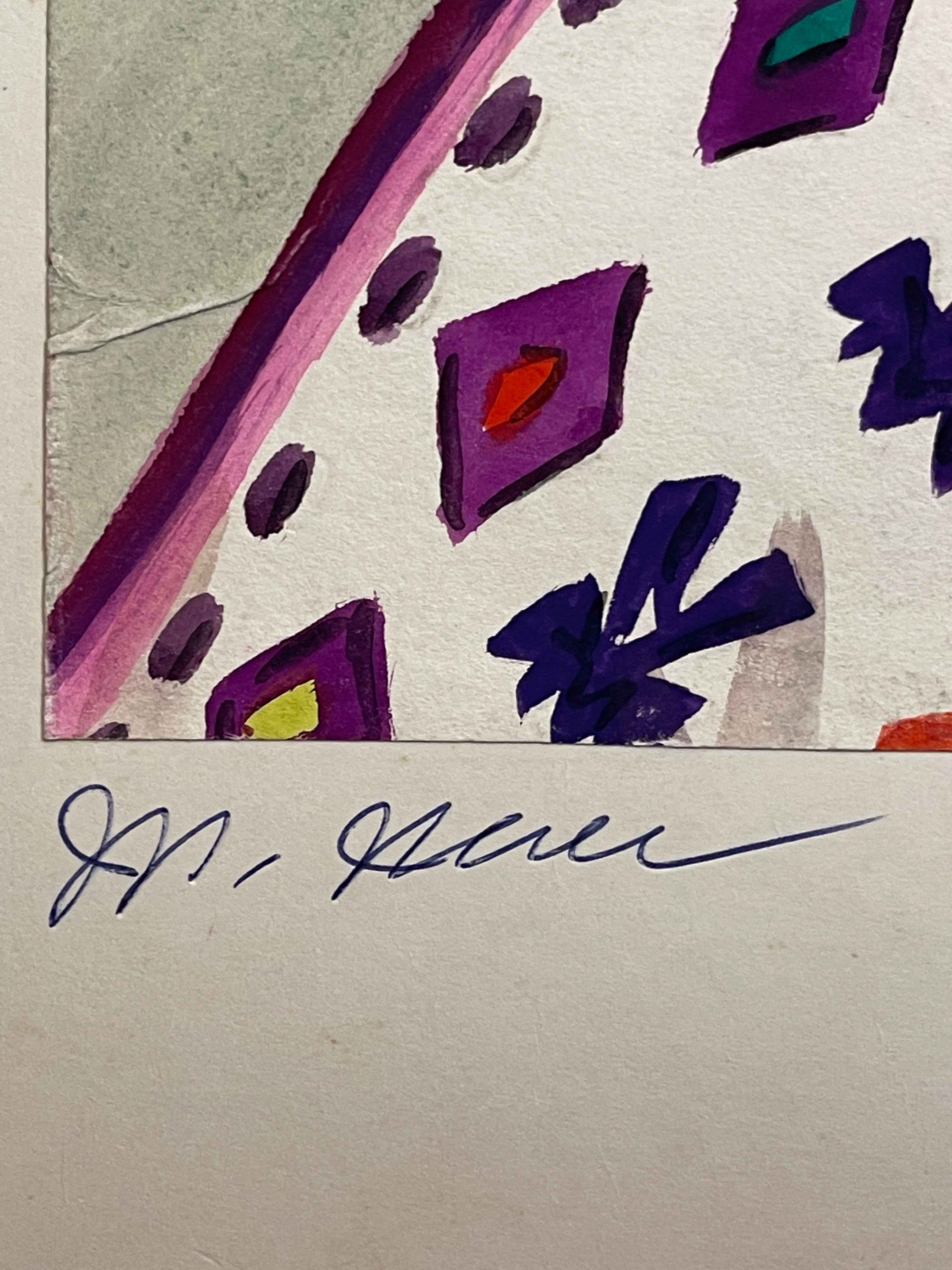 Maria Navas 1950 Signed Watercolor Painting - Mayan Woman Portrait - San Pedro