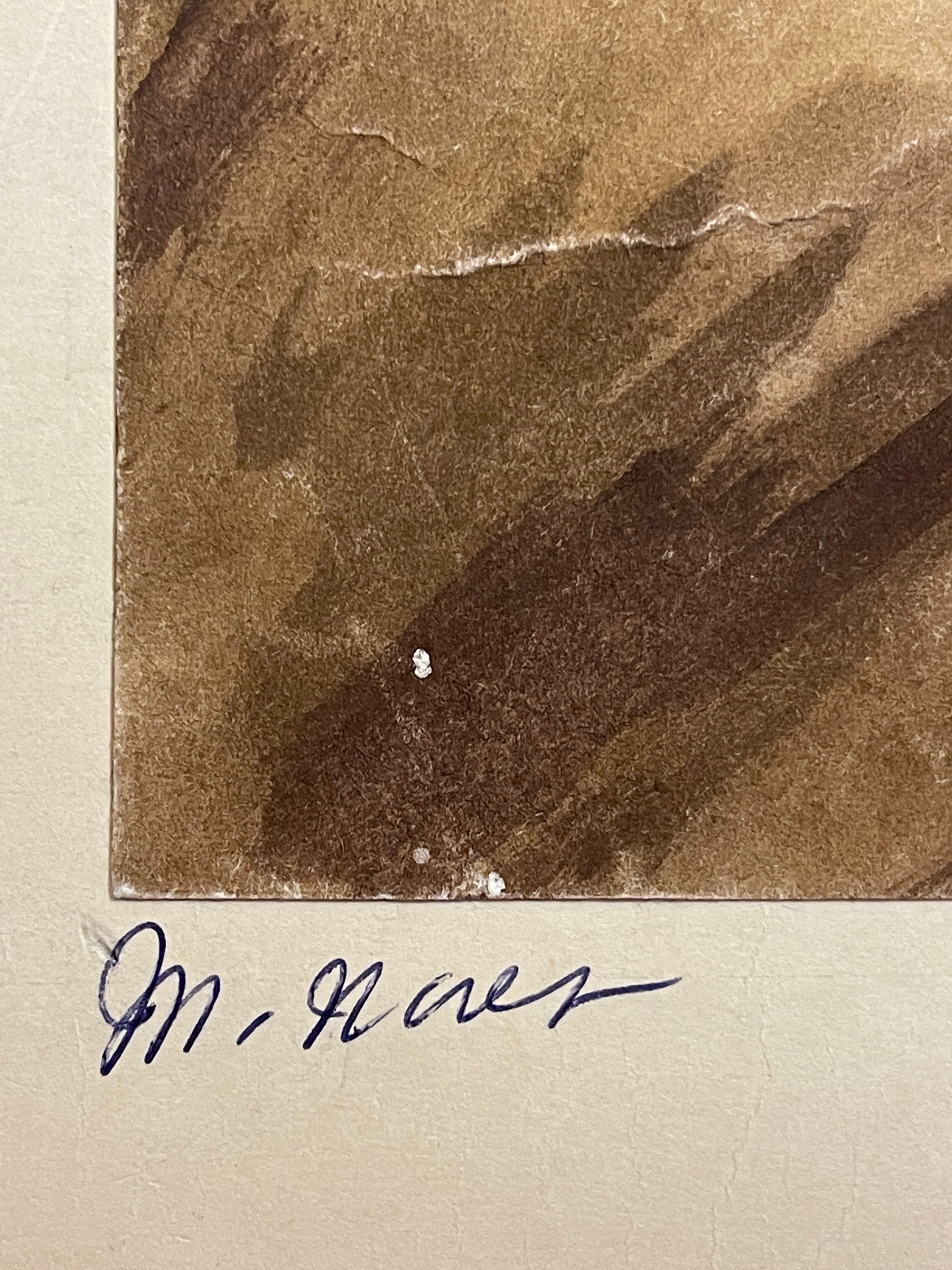 Maria Navas 1950 Signed Watercolor Painting - Mayan Man Portrait - Comalapa