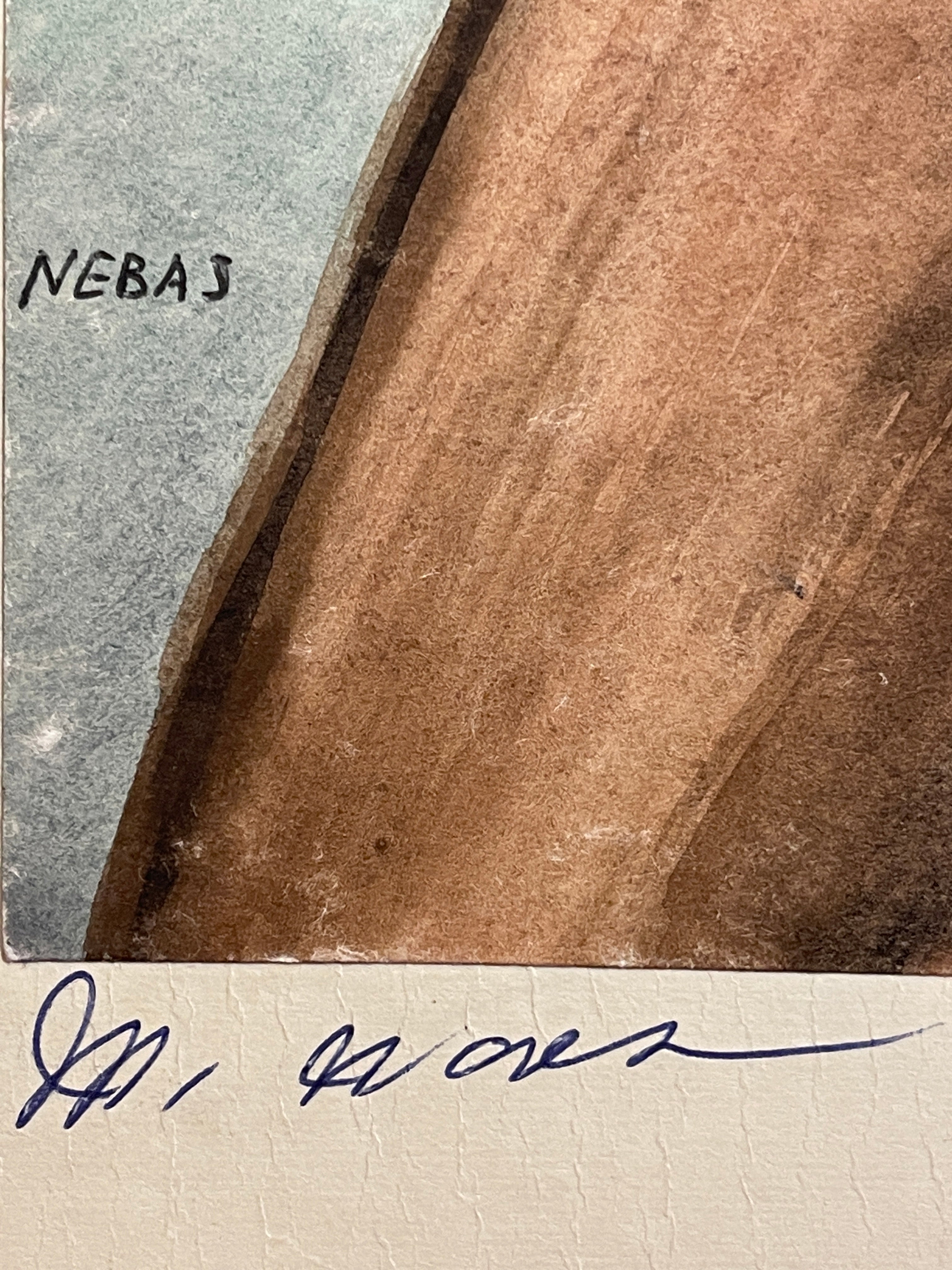 Maria Navas 1950 Signed Watercolor Painting - Mayan Man Portrait - Nebaj