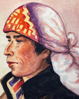 Maria Navas 1950 Signed Watercolor Painting - Mayan Man Portrait - Nebaj