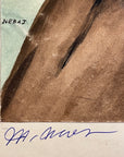 Maria Navas 1950 Signed Watercolor Painting - Mayan Man Portrait - Nebaj
