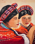 Maria Navas 1950 Signed Watercolor Painting - Two Guatemalan Woman - Atitlan at Adirondack Retro