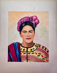 Maria Navas 1950 Signed Watercolor Painting - Mayan Woman Portrait - Quetzaltenango