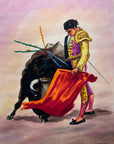 Maria Navas 1950 Signed Watercolor Painting - Guatemalan Matador - Bullfighter at Adirondack Retro