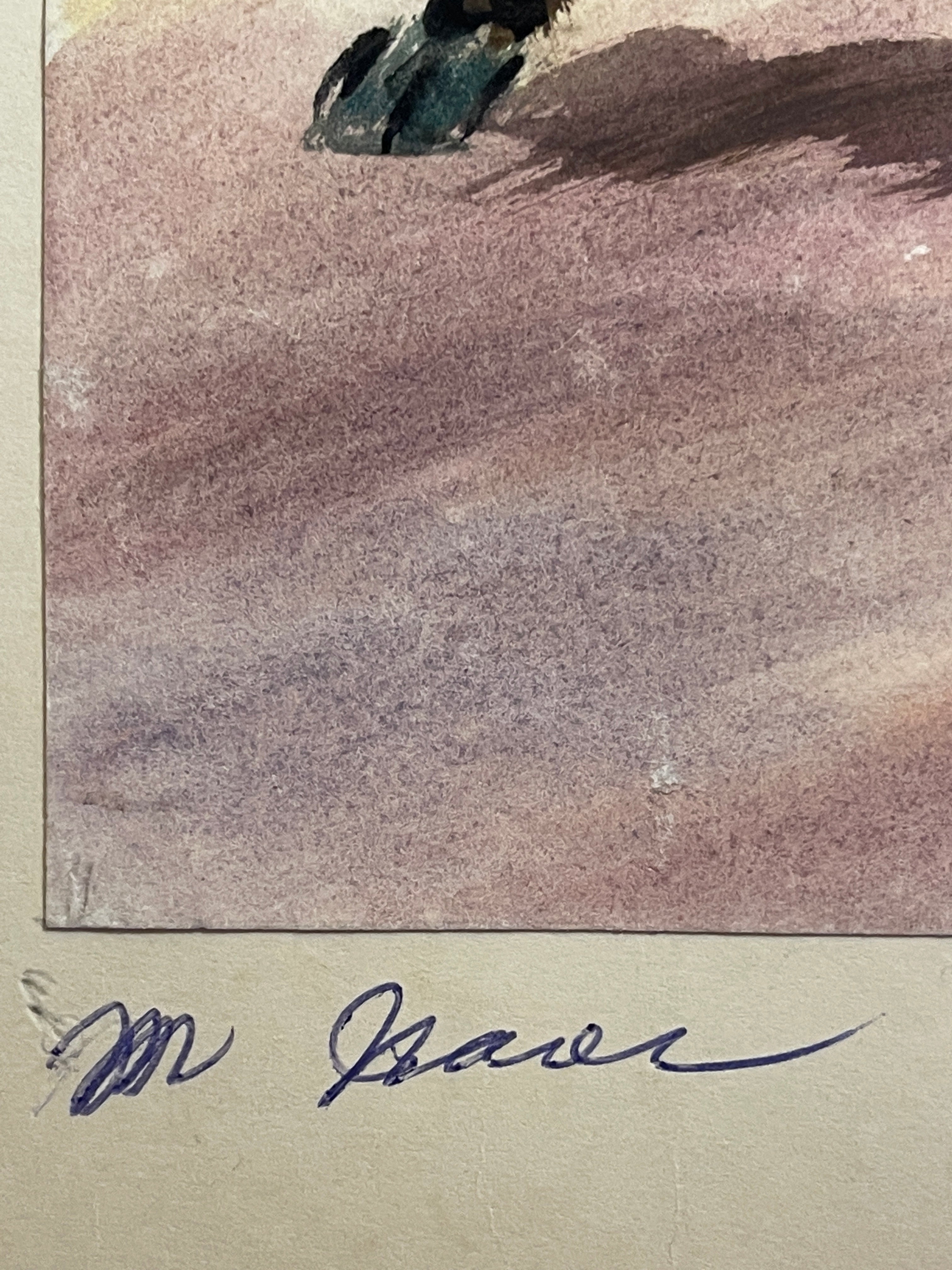 Maria Navas 1950 Signed Watercolor Painting - Guatemalan Matador - Bullfighter