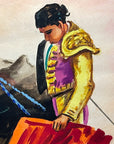 Maria Navas 1950 Signed Watercolor Painting - Guatemalan Matador - Bullfighter
