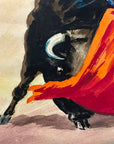 Maria Navas 1950 Signed Watercolor Painting - Guatemalan Matador - Bullfighter