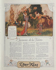 1921 Djer-Kiss perfume vintage magazine advertisement with romantic French illustration, cherubs, and luxury fragrance branding.