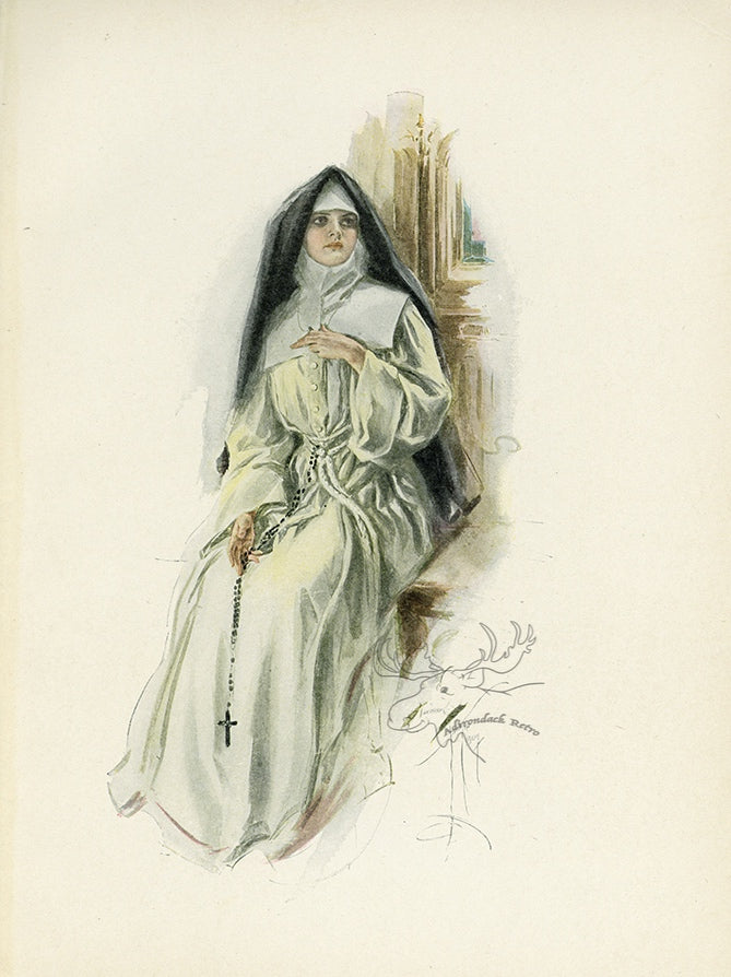 1907 Harrison Fisher Antique Print - Dear Lord - Plate #12 at Adirondack Retro