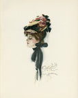 1907 Harrison Fisher Antique Print - Like A Lilac - Plate
