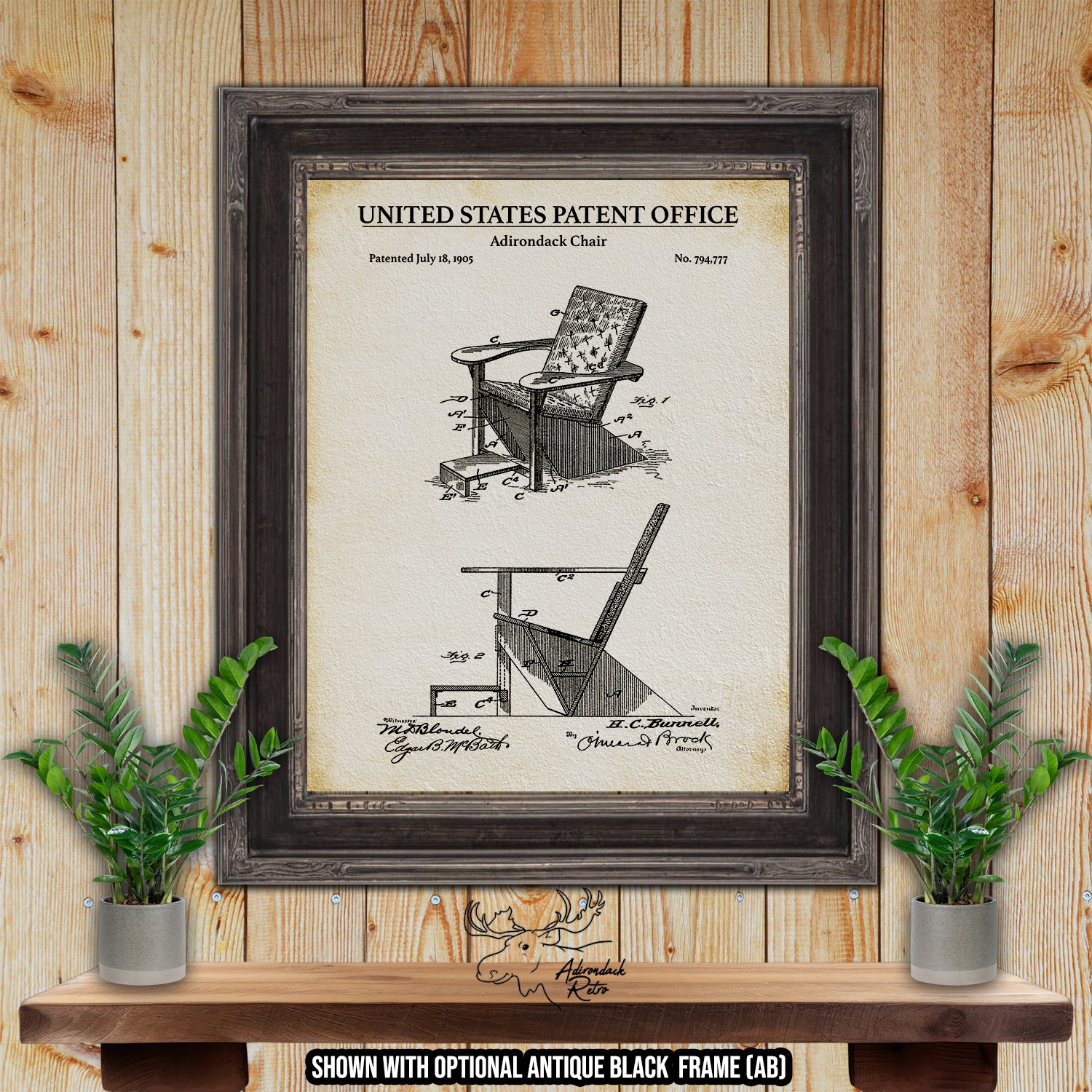 Adirondack Chair 1905 Patent Print at Adirondack Retro