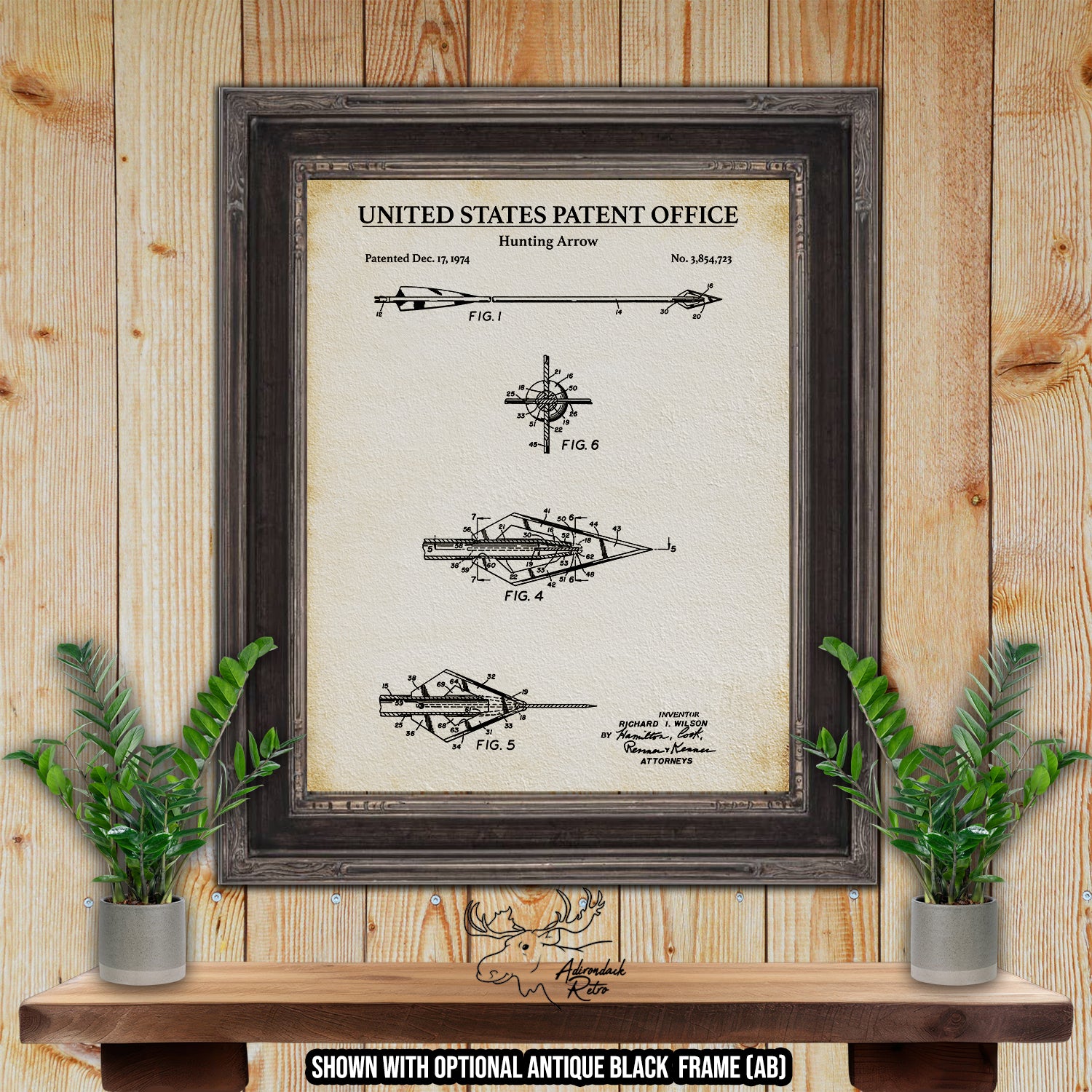 Hunting Arrow 1974 Patent Print at Adirondack Retro