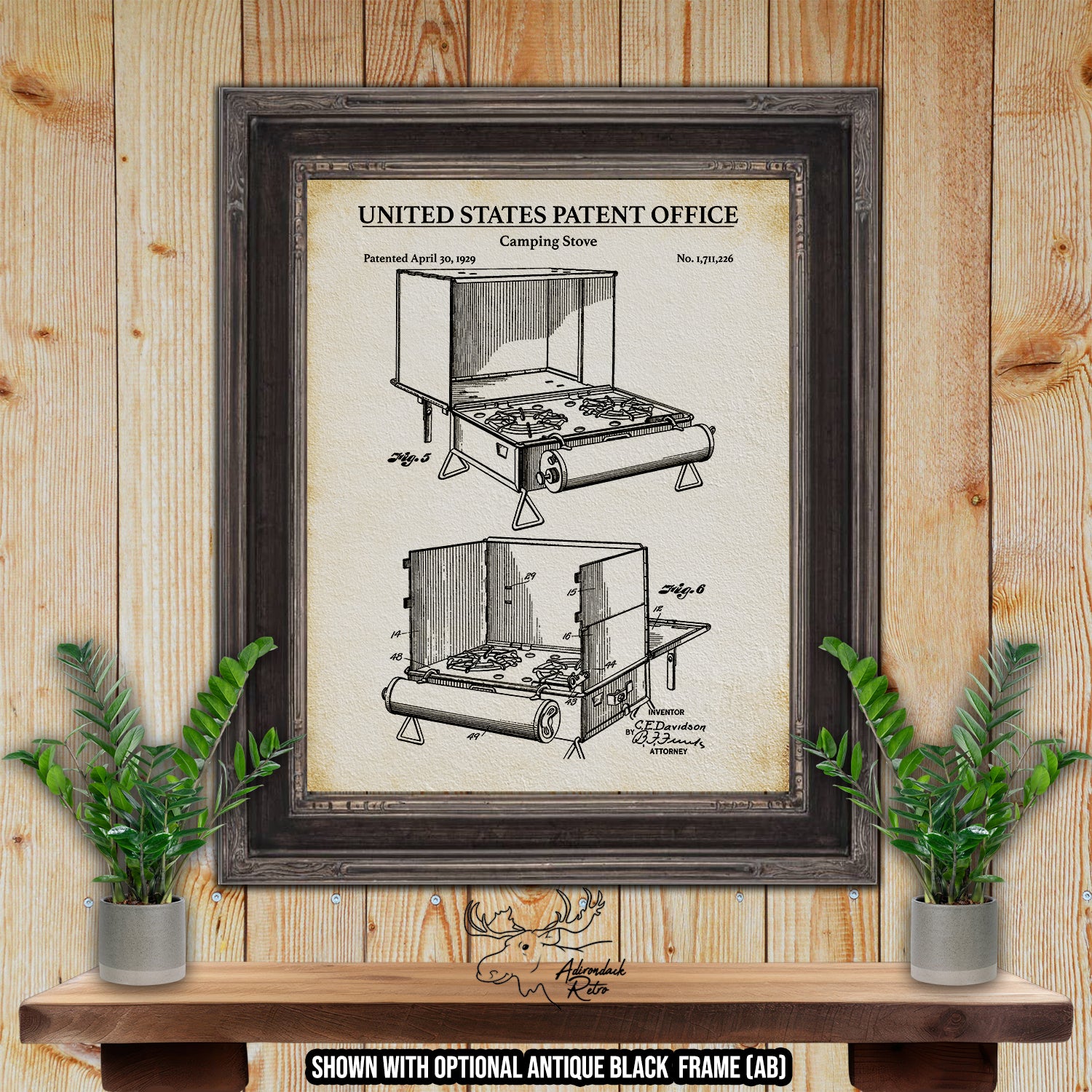 Camping Stove 1929 Patent Print at Adirondack Retro