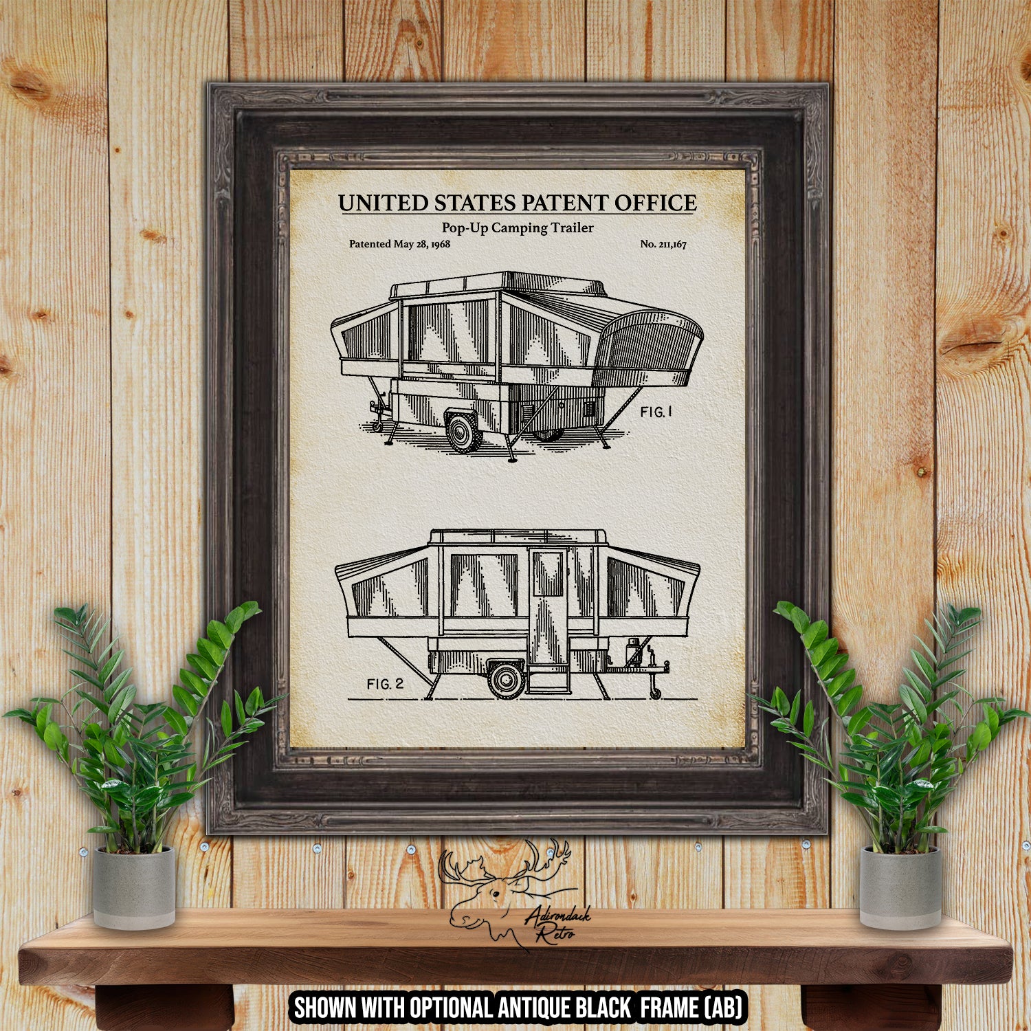Pop-Up Camping Trailer 1968 Patent Print at Adirondack Retro