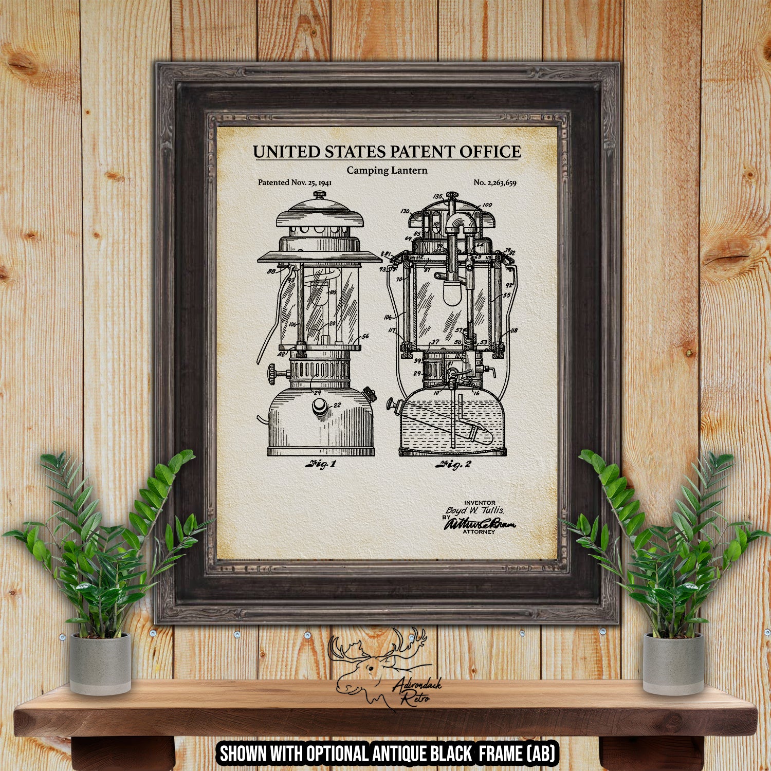 Camping Lantern 1941 Patent Print at Adirondack Retro