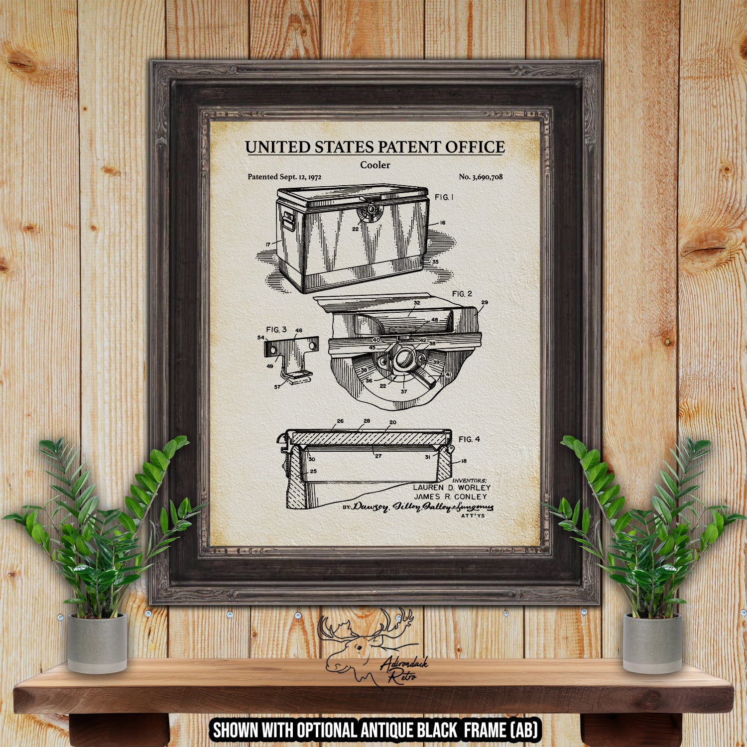 Cooler 1972 Patent Print at Adirondack Retro