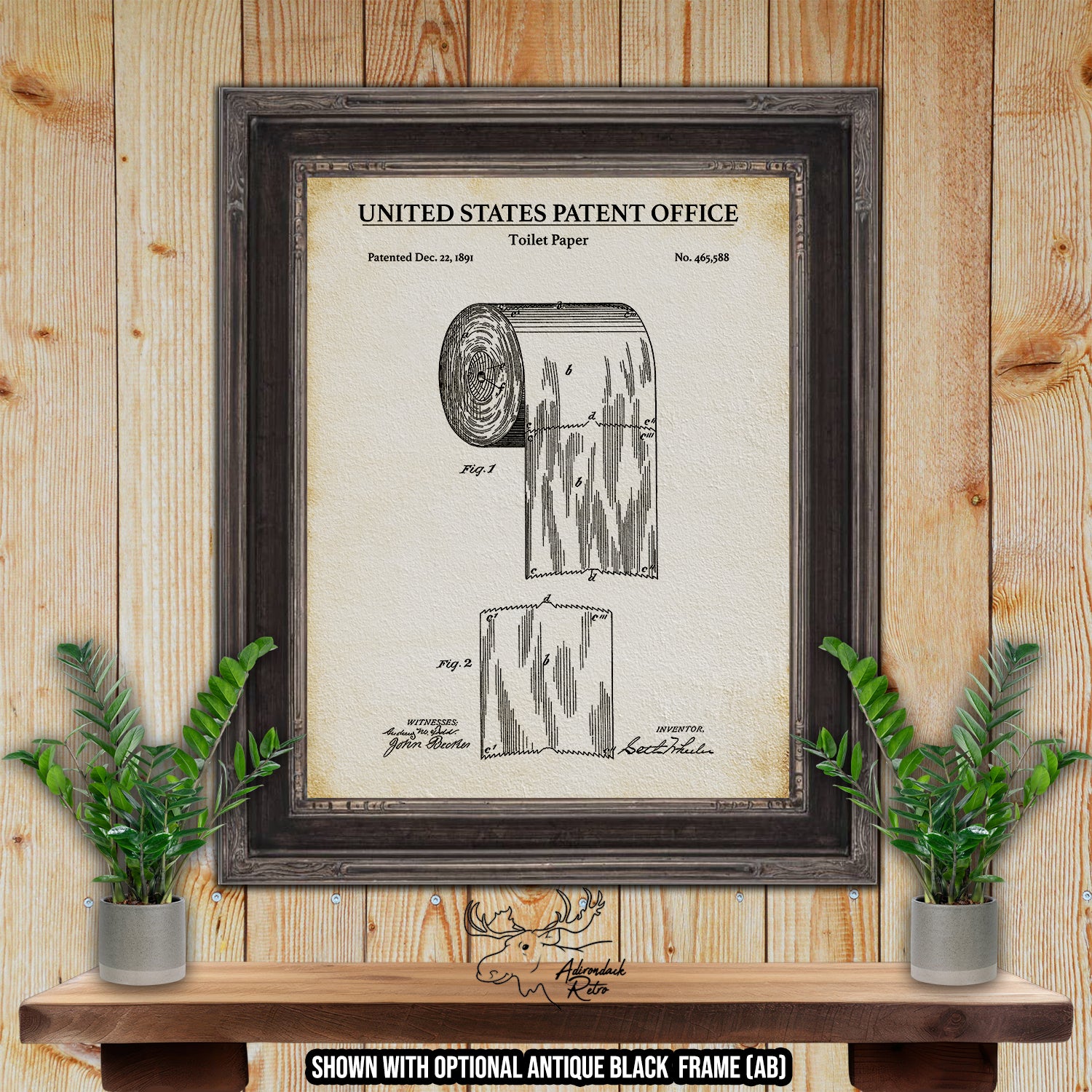 Toilet Paper 1891 Patent Print at Adirondack Retro