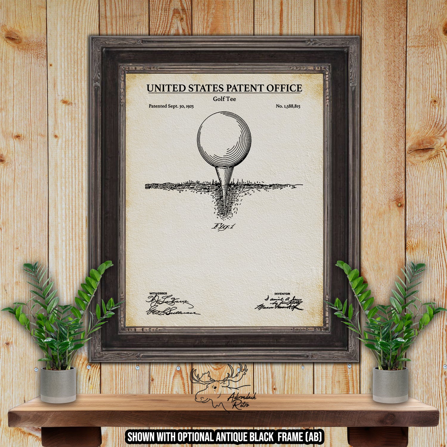 Golf Tee 1925 Patent Print at Adirondack Retro