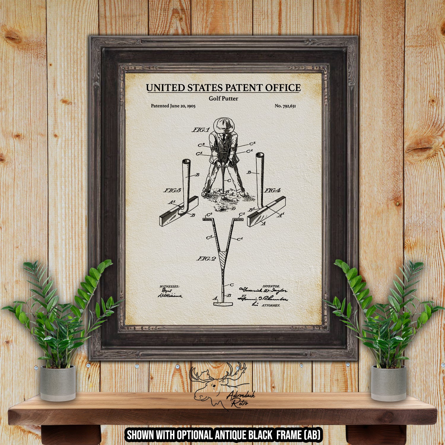 Golf Putter 1905 Patent Print at Adirondack Retro