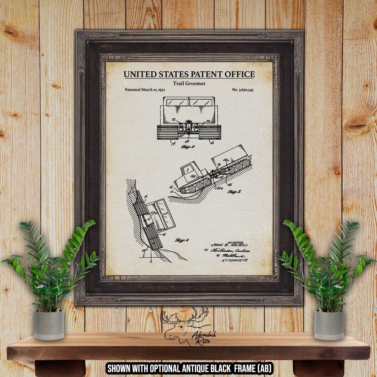 Trail Groomer 1972 Patent Print at Adirondack Retro