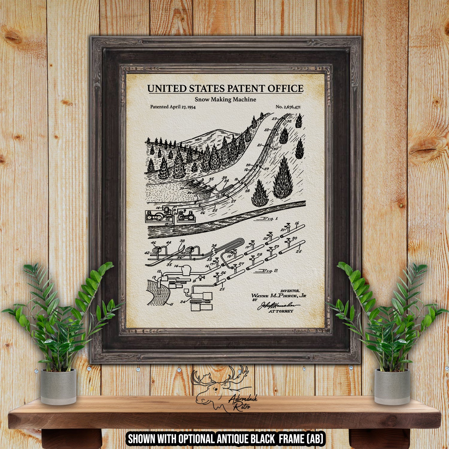 Snow Making Machine 1954 Patent Print at Adirondack Retro