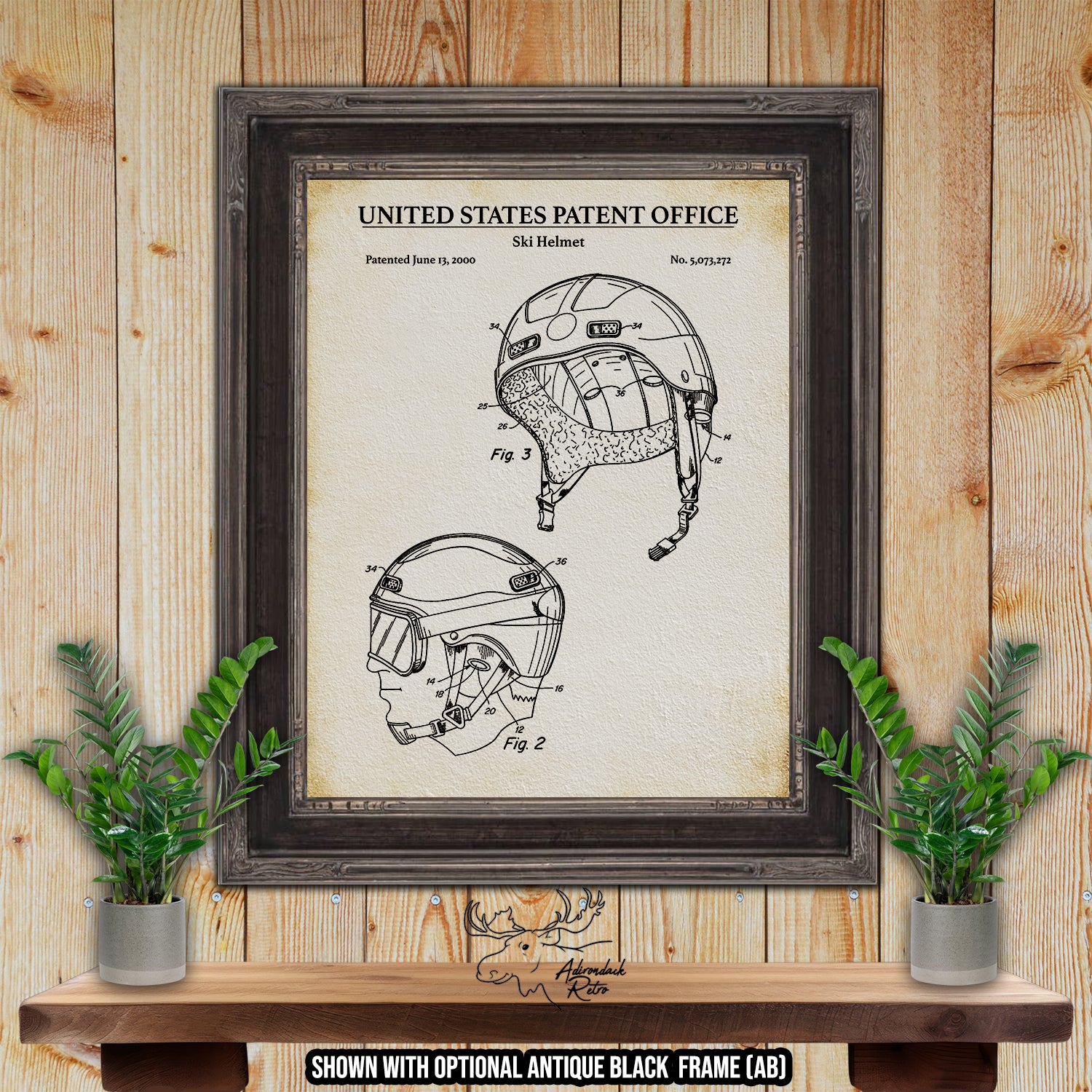 Ski Helmet 2000 Patent Print at Adirondack Retro