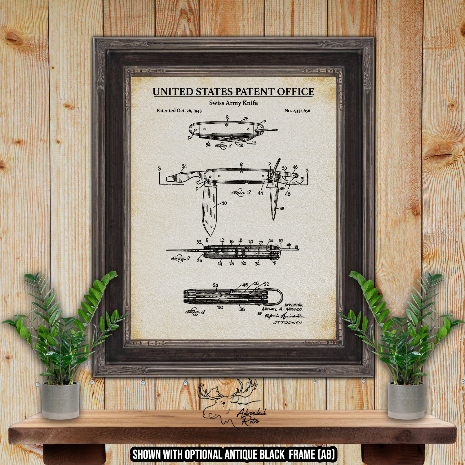 Swiss Army Knife 1943 Patent Print at Adirondack Retro