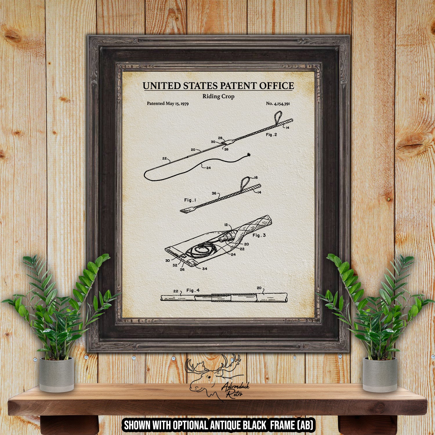 Riding Crop 1979 Patent Print at Adirondack Retro