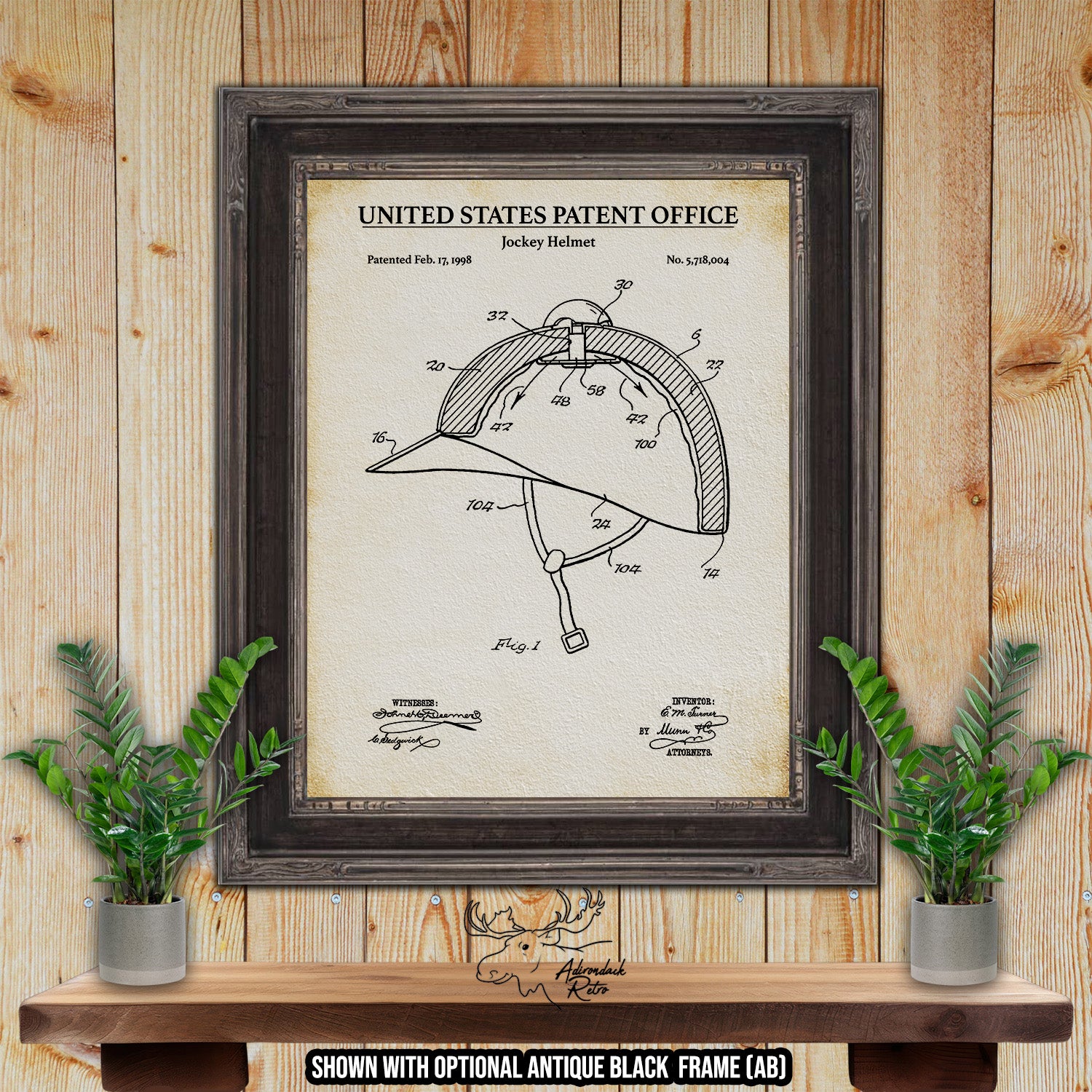 Jockey Helmet 1998 Patent Print at Adirondack Retro
