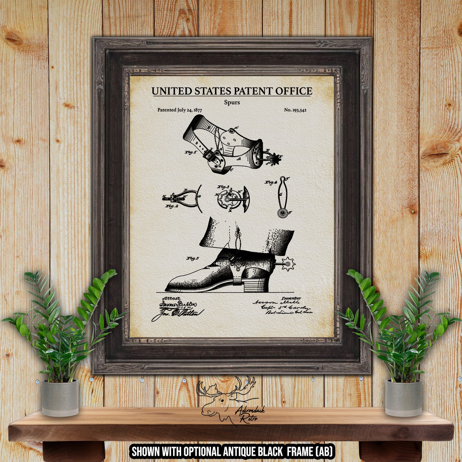 Spurs 1877 Patent Print at Adirondack Retro