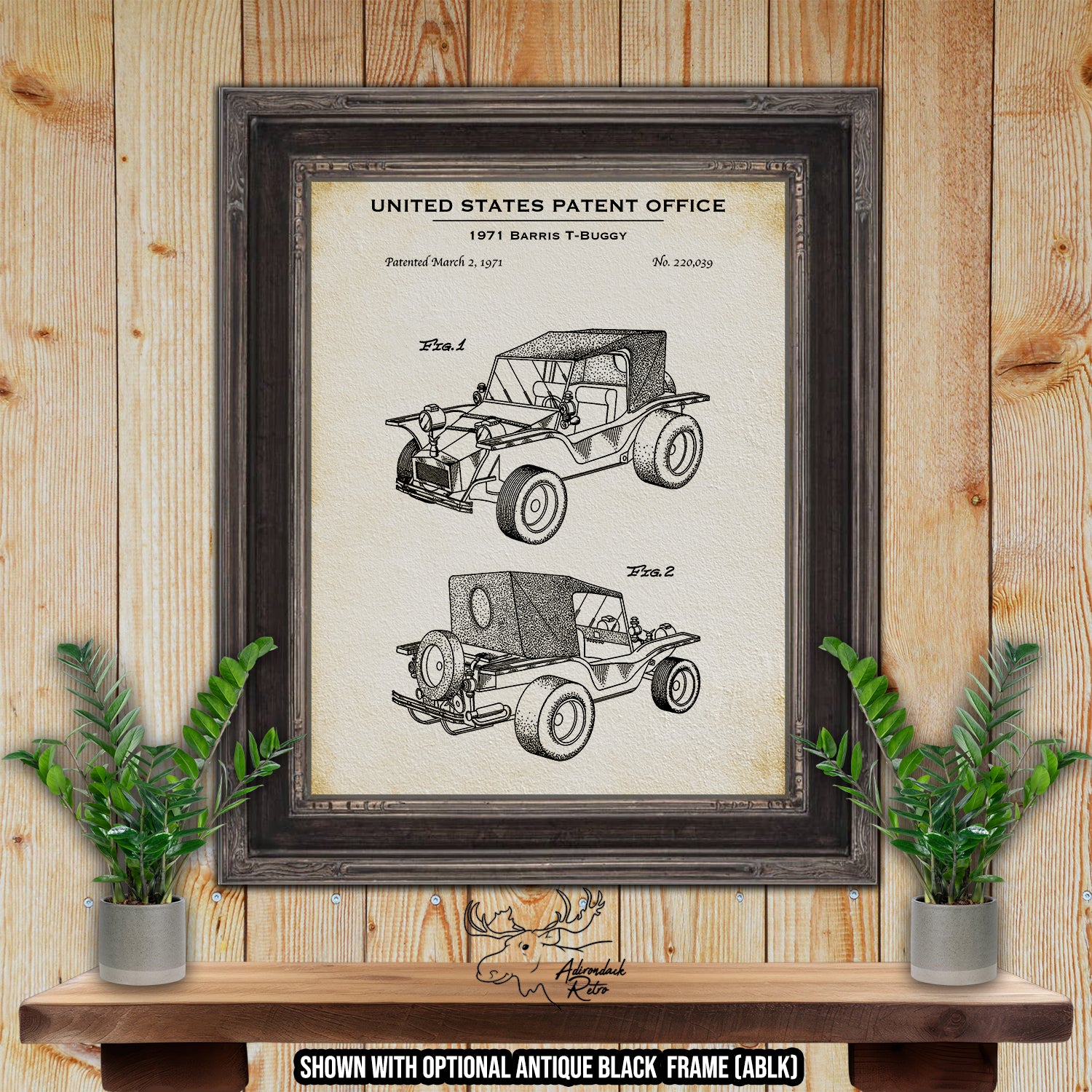 George Barris T Buggy 1971 Dune Buggy Patent Print Adirondack Retro