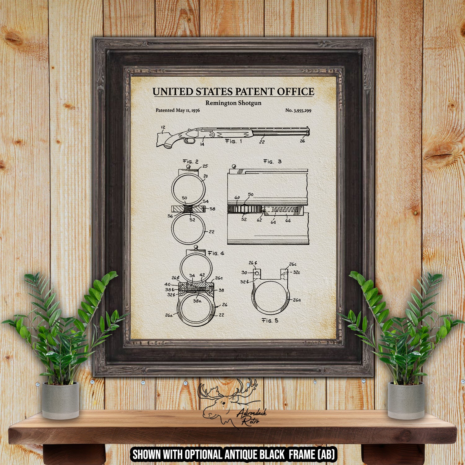 Shotgun 1976 Patent Print at Adirondack Retro