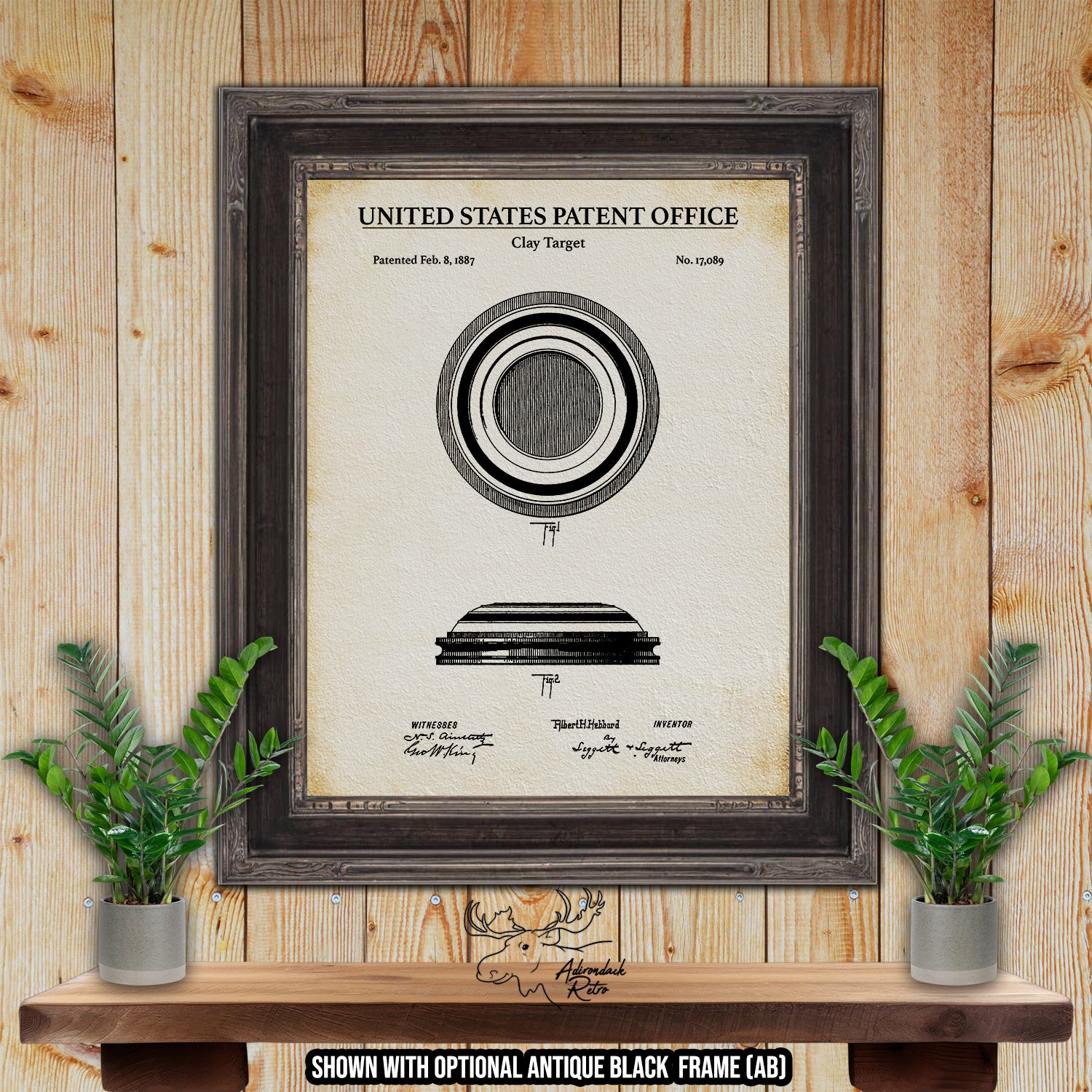 Clay Target 1887 Patent Print at Adirondack Retro